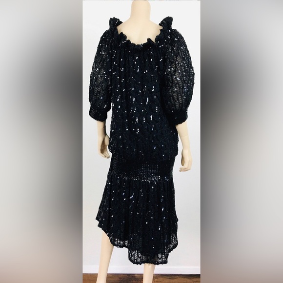 damianou Dresses & Skirts - Vintage 1980s SEQUIN Slouchy Fit SEQUIN Drop Waist On/Off Shoulder Party…